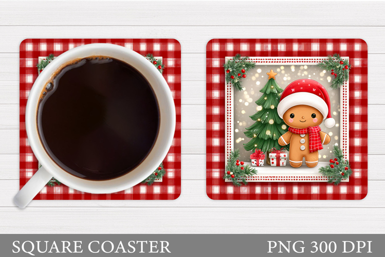 Gingerbread Coaster Design. Christmas Coaster Sublimation