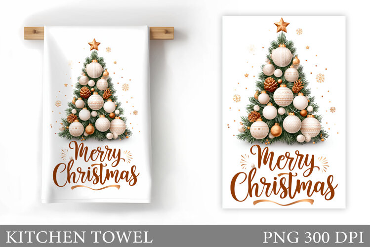 Christmas Tree Kitchen Towel. Christmas Kitchen Towel Design example image 1