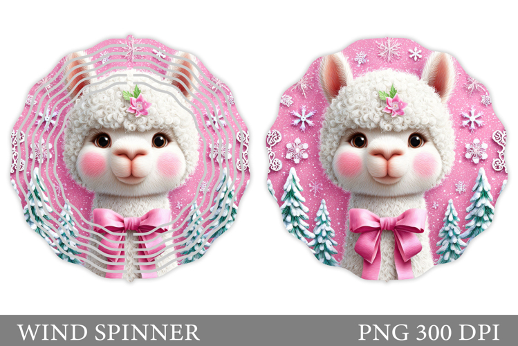 Christmas Lama Wind Spinner. Christmas Wind Spinner Design