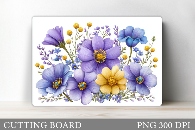 Flowers Cutting Board. Floral Cutting Board Sublimation