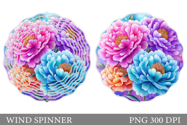 Flowers Wind Spinner Design. Floral Wind Spinner Sublimation