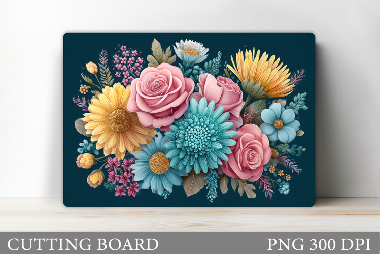 Floral Cutting Board Design. Flowers Cutting Board