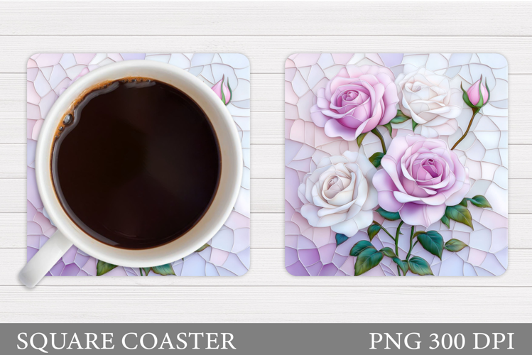 Roses Coaster Design. Roses Sublimation
