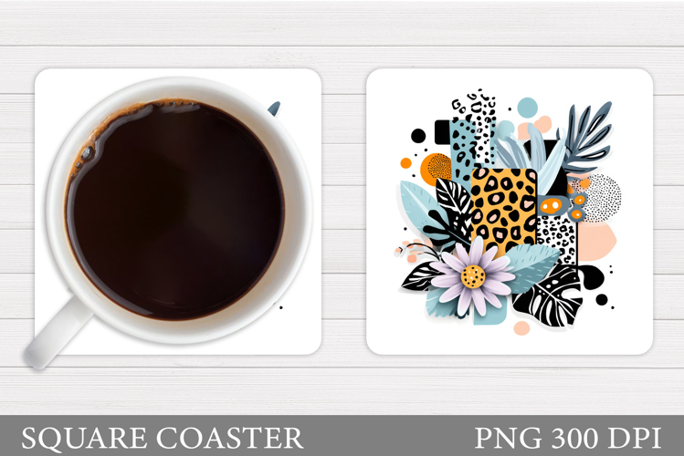 Floral Coaster Sublimation. Flowers Coaster Design