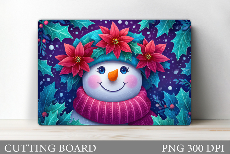 Christmas Cutting Board. Snowman Cutting Board Sublimation