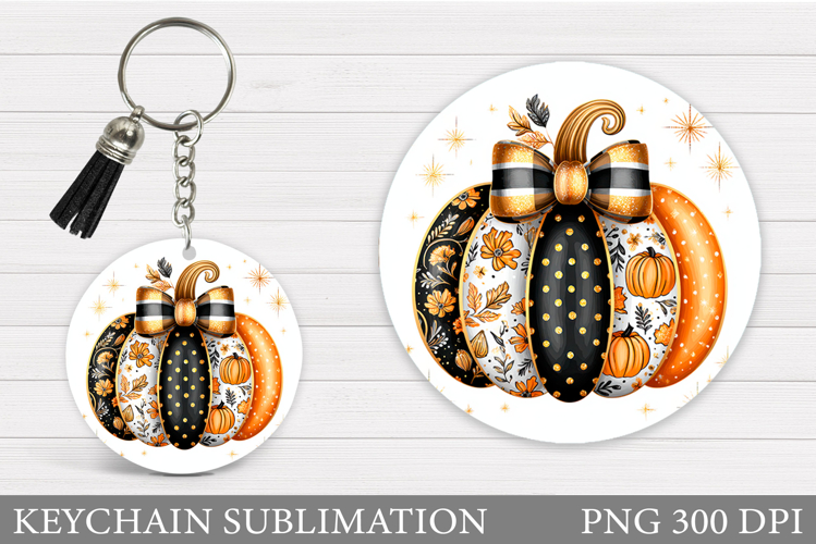 Fall Pumpkin Keychain Sublimation. Pumpkin Keychain Design