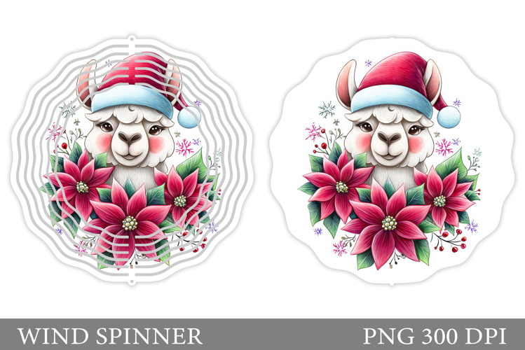 Christmas Lama Wind Spinner. Christmas Wind Spinner Design