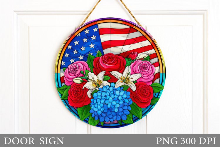 Patriotic Door Sign Design. Patriotic Sublimation example image 1