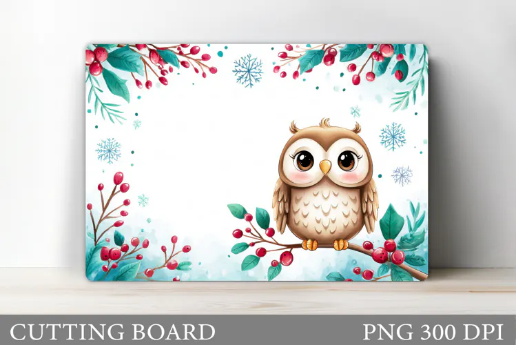 Christmas Owl Cutting Board. Christmas Cutting Board