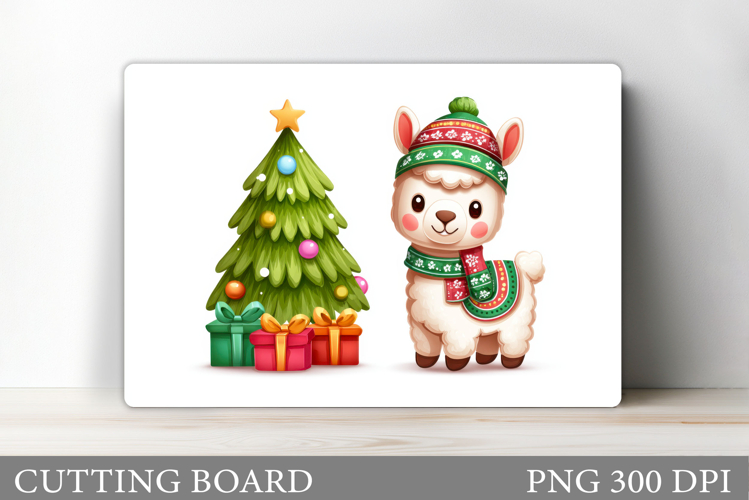 Christmas Lama Cutting Board. Christmas Cutting Board