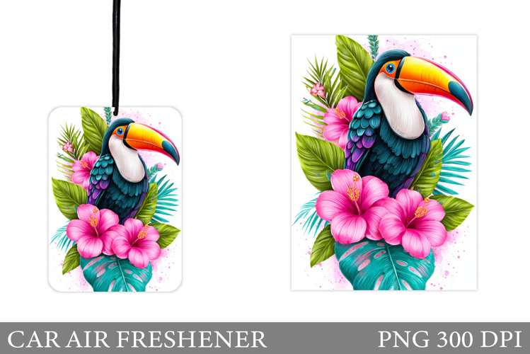 Toucan Car Air Freshener Design. Flowers Car Air Freshener