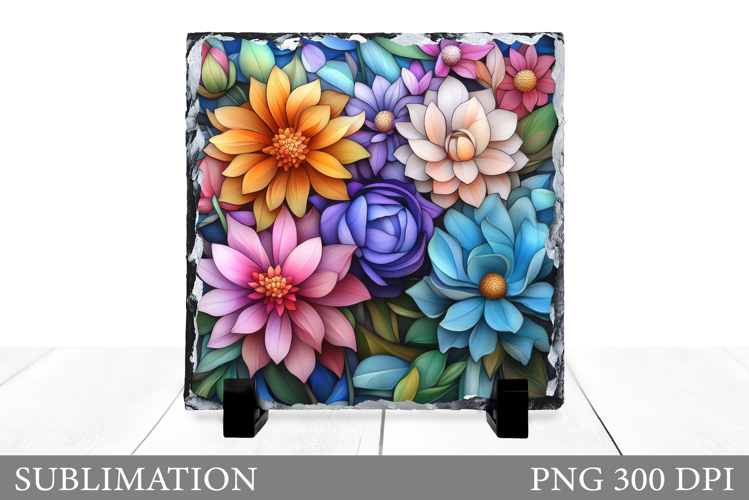 Flowers Sublimation. Flowers Slate Sublimation
