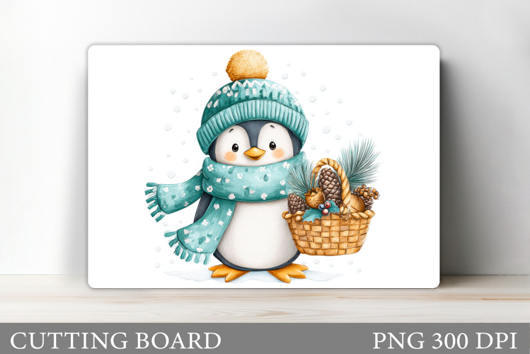 Cute Penguin Cutting Board. Christmas Cutting Board Design