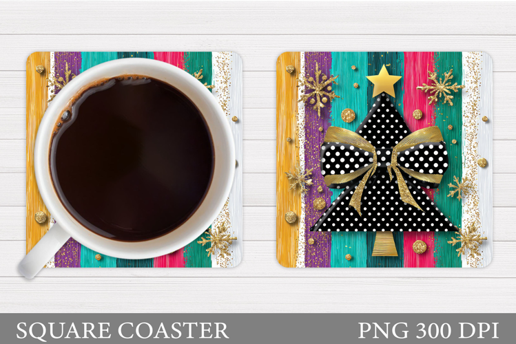 Christmas Tree Coaster Design. Christmas Coaster Sublimation