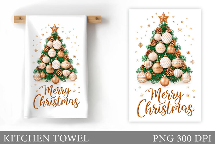 Christmas Tree Kitchen Towel. Christmas Kitchen Towel Design example image 1