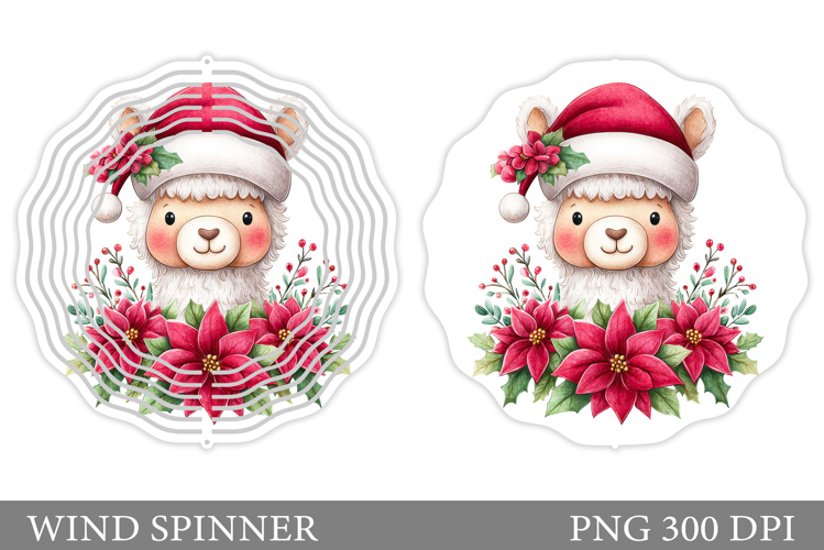 Christmas Lama Wind Spinner. Christmas Wind Spinner Design
