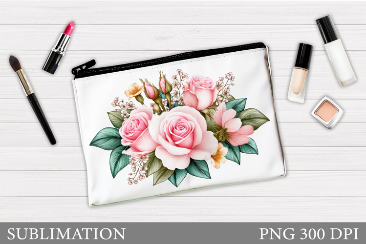 Roses Cosmetics Bag Design. Roses Sublimation