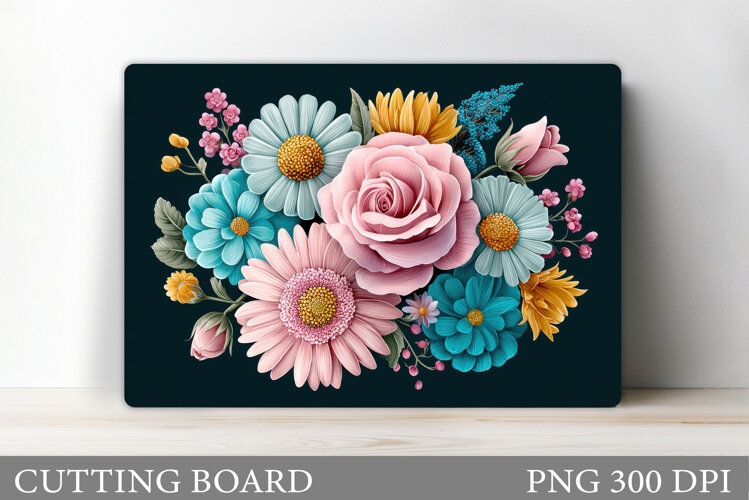 Flowers Cutting Board. Floral Cutting Board Sublimation example image 1
