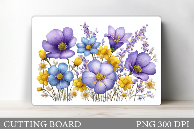 Floral Cutting Board Design. Flowers Cutting Board