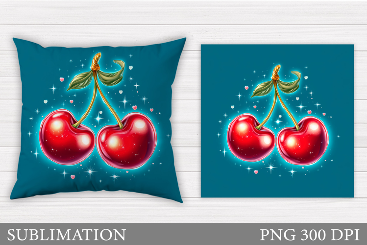 Cherry Pillow Design. Cherry Sublimation