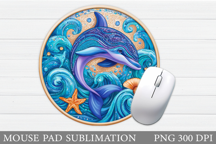 Dolphin Mouse Pad Sublimation. Sea Mouse Pad Design