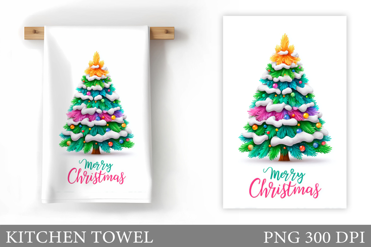 Christmas Tree Kitchen Towel. Christmas Kitchen Towel Design