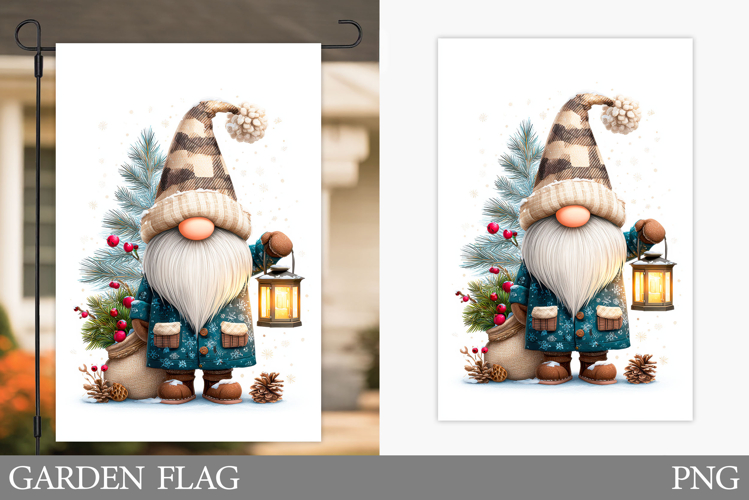 Christmas Gnome Garden Flag. Christmas Garden Flag Design