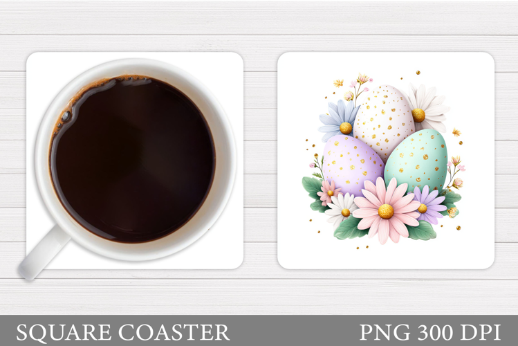 Easter Eggs Coaster Design. Easter Coaster Sublimation