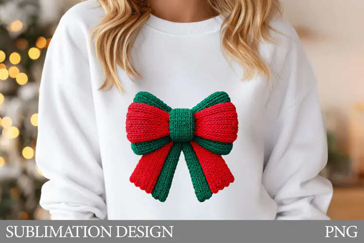 Christmas Bow Sublimation. Christmas Bow T-Shirt Design