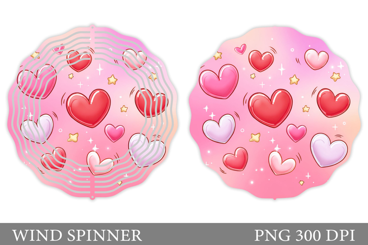 Hearts Wind Spinner Sublimation. Valentines Wind Spinner