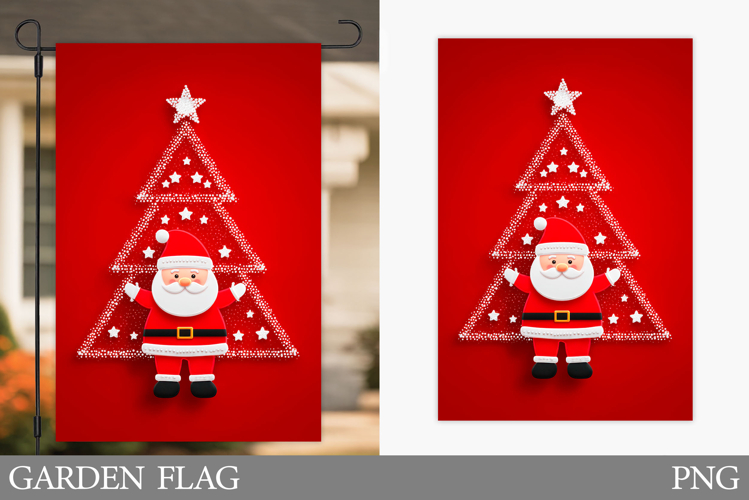 Santa Claus Garden Flag. Christmas Garden Flag Sublimation