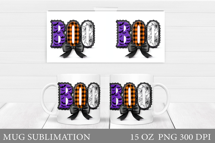 Boo Mug Sublimation. Halloween Mug Design