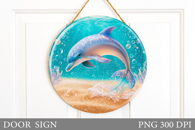 Dolphin Door Sign Sublimation. Sea Door Sign Design