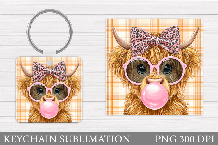 Cow Keychain Design. Funny Cow Sublimation