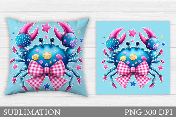 Crab Pillow Sublimation. Crab Sublimation example image 1