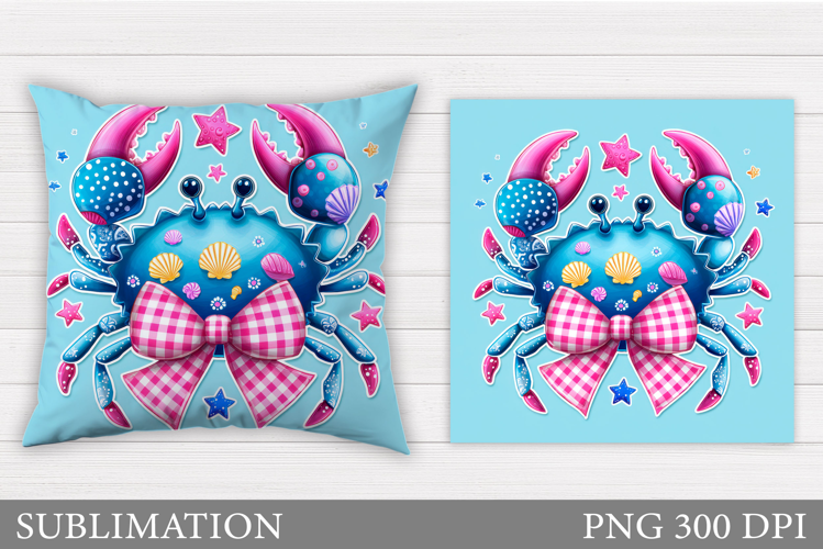 Crab Pillow Sublimation. Crab Sublimation