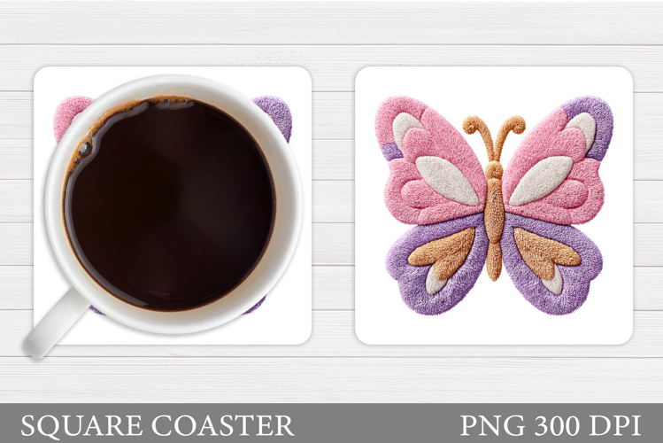 Butterfly Coaster Design. Butterfly Square Coaster