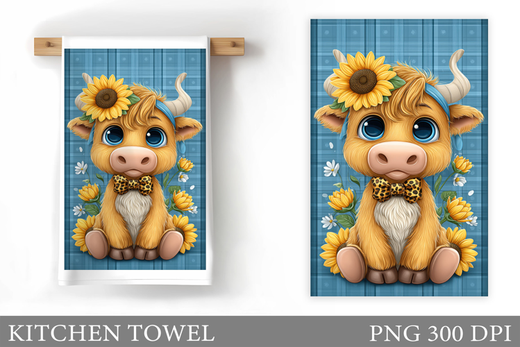 Cute Cow Kitchen Towel. Cow Summer Kitchen Towel Design
