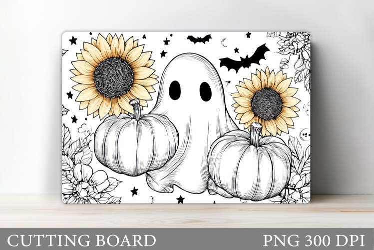 Ghost Cutting Board Sublimation. Halloween Cutting Board