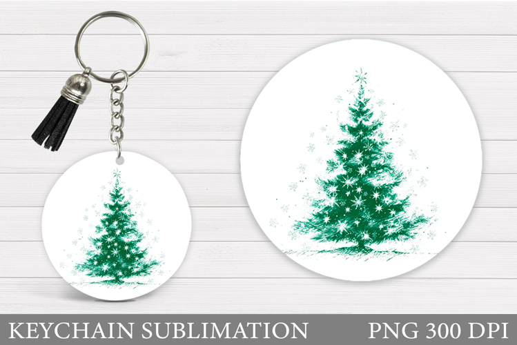 Christmas Tree Keychain. Christmas Keychain Sublimation