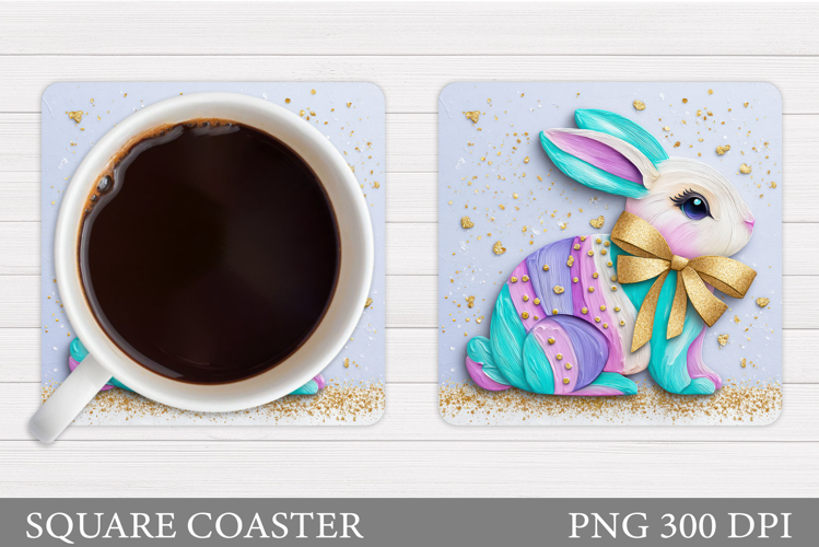 Cute Bunny Coaster Design. Cute Bunny Sublimation