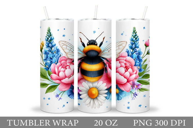 Bee Tumbler Design. Bee Sublimation example image 1