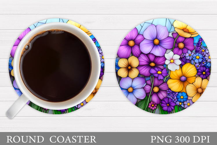 Wildflowers Coaster Design. Flowers Coaster Sublimation