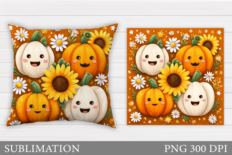 Cute Pumpkin Pillow Design. Cute Pumpkin Sublimation