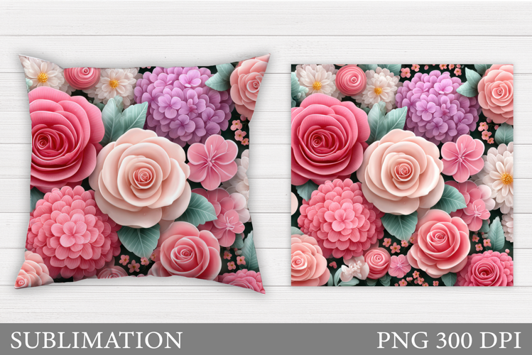 Roses Pillow Sublimation. Flowers Sublimation