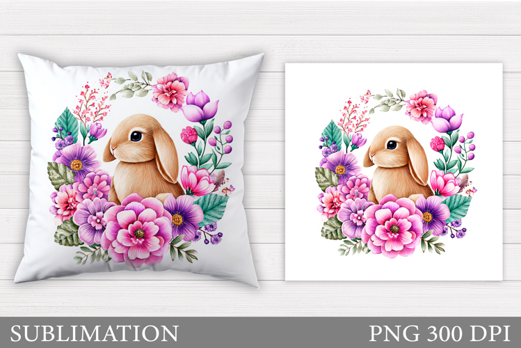 Cute Bunny Pillow Design. Cute Bunny Sublimation