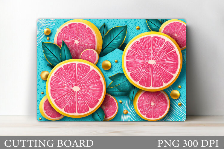 Grapefruit Cutting Board. Summer Cutting Board Sublimation example image 1