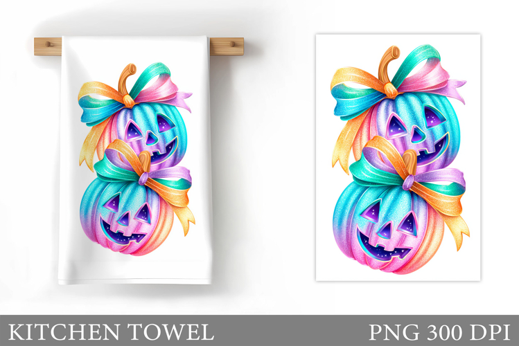 Halloween Pumpkin Kitchen Towel. Halloween Sublimation