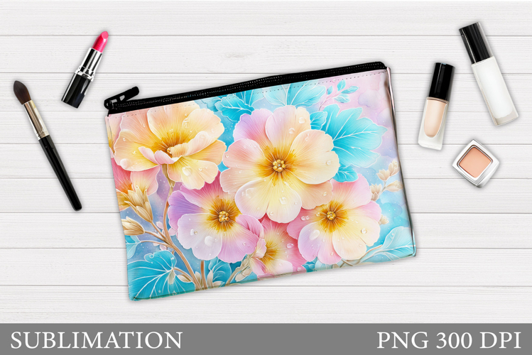 Flowers Makeup Bag Design. Flowers Cosmetics Bag Sublimation