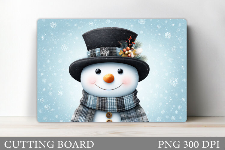 Snowman Cutting Board Design. Christmas Cutting Board example image 1